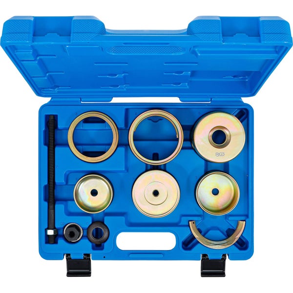 BGS Werkzeugsatz zum Aus- und Einpressen von Lagern, Buchsen und Dichtungen in blauer Kunststoffbox