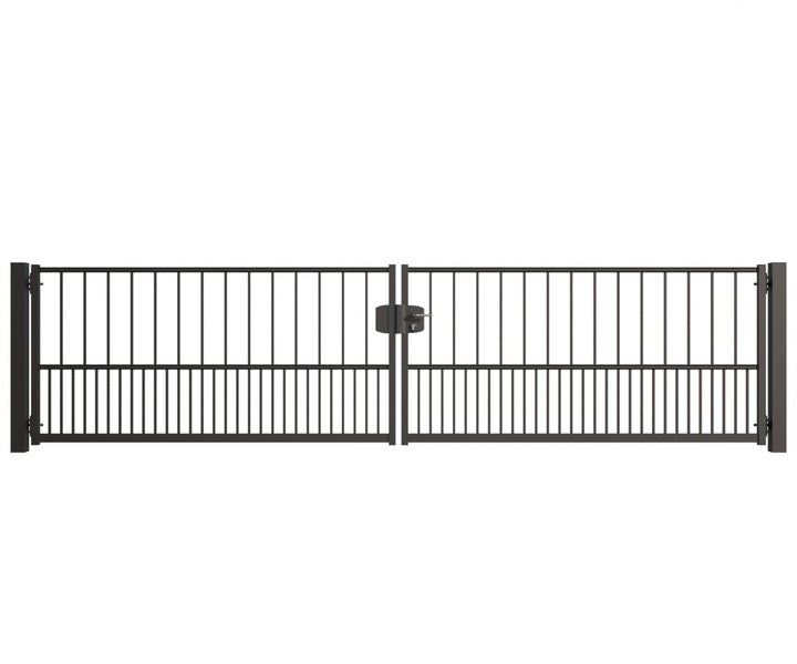 Doppelflügeltor aus Metall mit Schloss