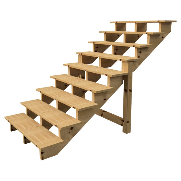 Holztreppe mit sieben Stufen