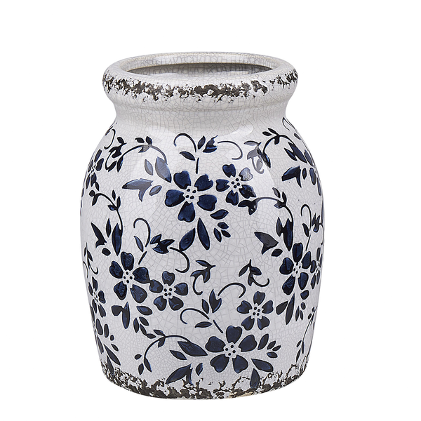 Blumenvase AMIDA Steinzeug 18 cm Weiß