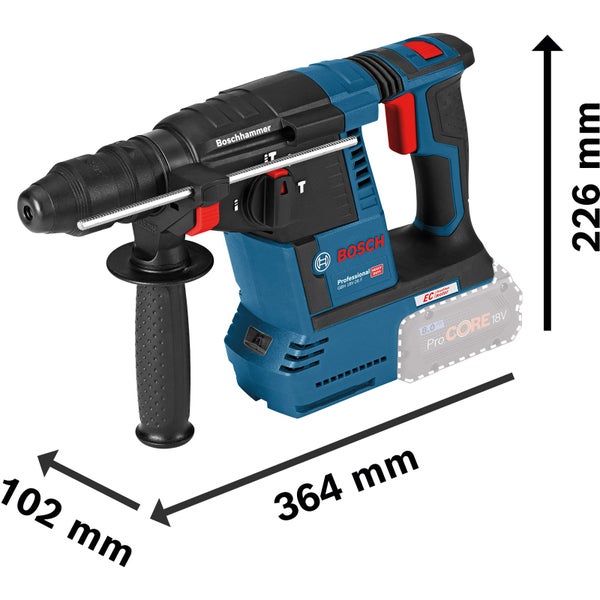 Bosch Akku-Bohrhammer GBH 18V-26 F / 2x 5,0 Ah Akku + Ladegerät in L-Boxx - 0611910007