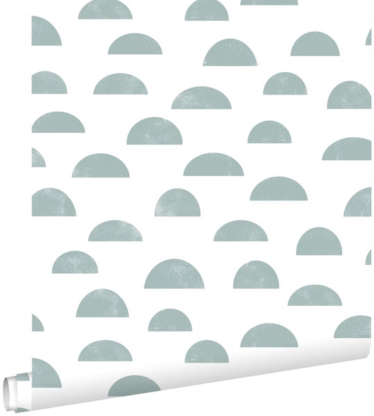 ESTAhome Tapete grafisches Motiv Graublau - 53 cm x 10.05 m - 139066