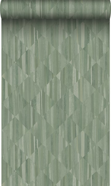 Origin Wallcoverings Tapete 3D Holzoptik Graugrün - 50 x 900 cm - 347868