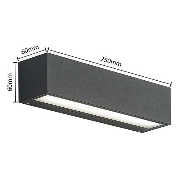 Arcchio LED Wandleuchte außen Lengo (Modern) in Schwarz aus Aluminium (1 flammig, ) - Außenwandleuchten Wandlampe Led Außenlampe Outdoor für Außenwand/Hauswand Haus Terrasse &