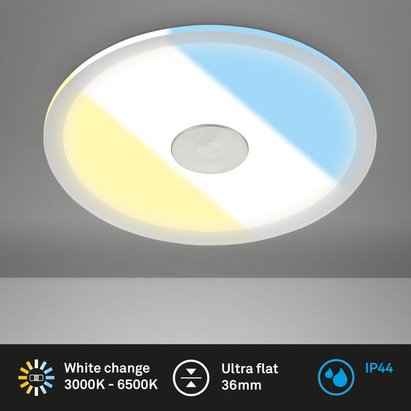 LED Einbaustrahler CCT Bad Deckenleuchte 17cm IP44 Wasserfest Ultra Slim Silber