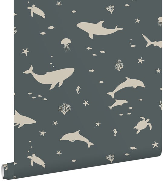 ESTAhome Tapete Unterwasserwelt Dunkelblau - 50 x 900 cm - 131473