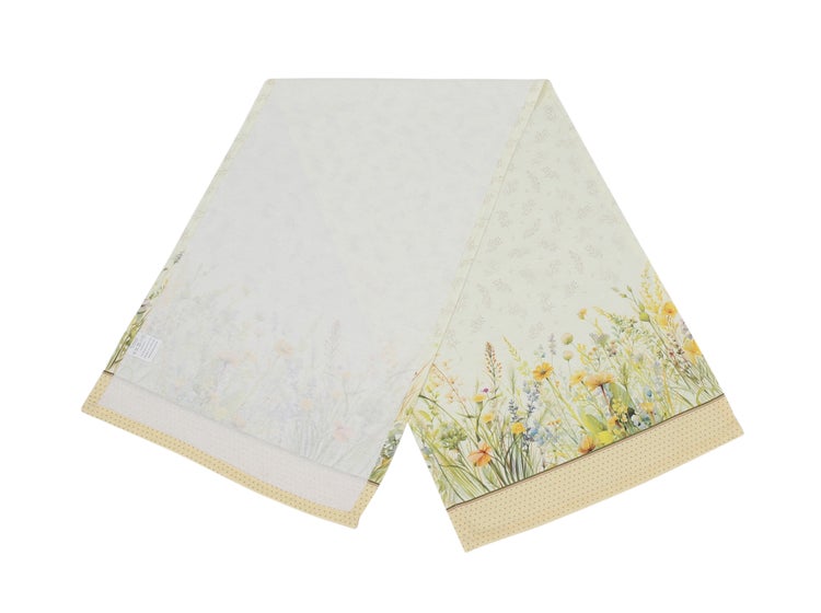 FRANK FLECHTWAREN|Tischläufer Strahlende Blüten, 40 x 140 cm, BAUMWOLLE, POLYESTER