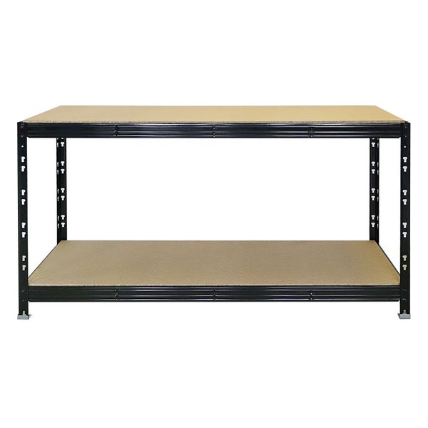 PROREGAL Mega Deal 4X Werkbank Tiger | 300 kg pro Fachboden | HxBxT 90x140x60cm | Schwarz