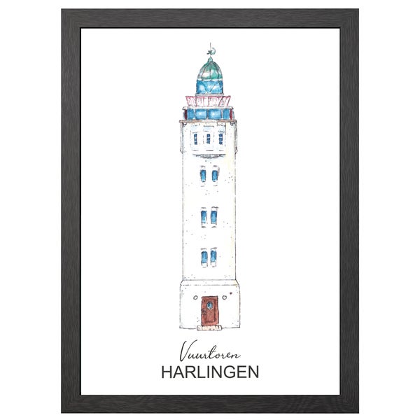 Leuchtturm Harlingen Poster Im A2-Rahmen - Joyin