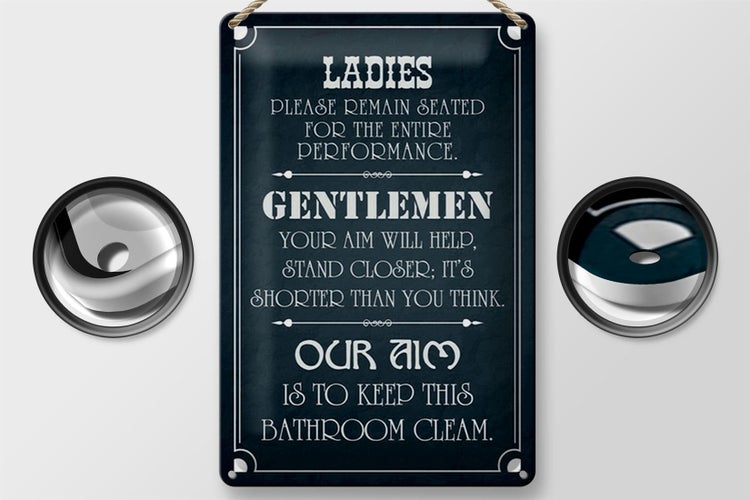 Blechschild Spruch 20x30cm Ladies Gentlemen Badezimmer