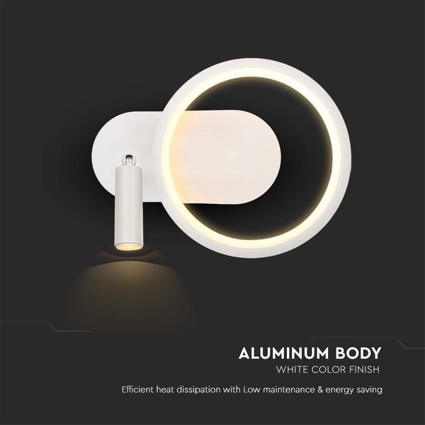 Moderne Wandleuchte mit Aluminiumgehäuse und kreisförmigem Design