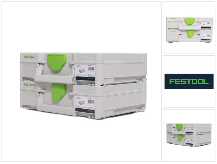 Festool Systainer Set 2x SYS3 M 112 ( 2x 204840 ) 7,7 Liter 396x296x112mm Werkzeugkoffer koppelbar