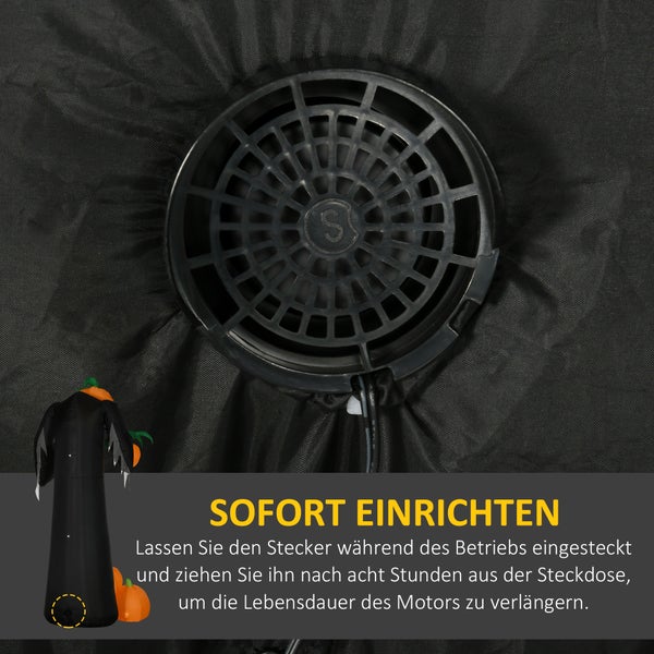 Detailaufnahme eines Gebläses für eine Halloween Dekoration