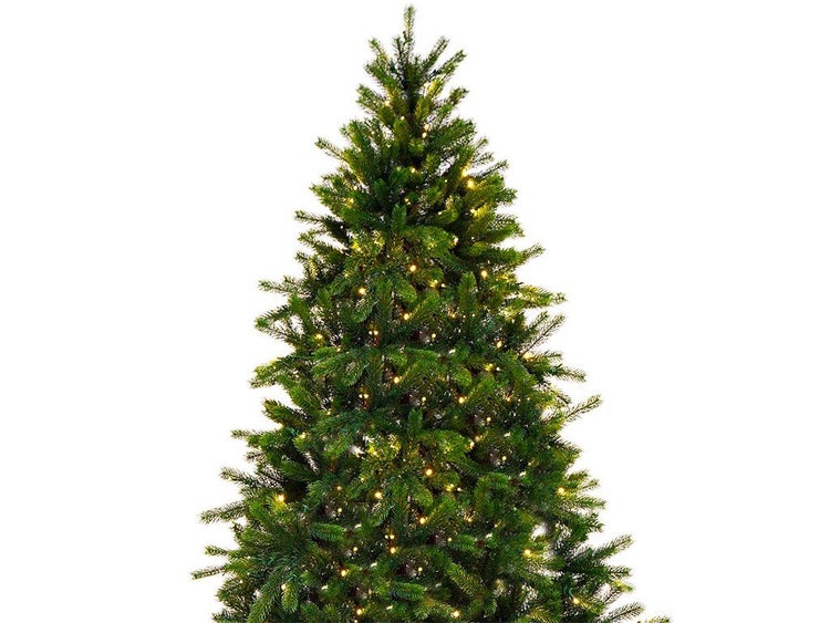 Künstlicher Weihnachtsbaum mit integrierter LED Beleuchtung für eine weihnachtliche Dekoration.