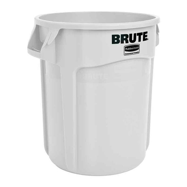 PROREGAL Rubbermaid Brute Runde Mehrzwecktonne Mit Belüftungskanälen 75,7 Liter HxØ 58,1 x 49,5 cm Aus Widerstandsfähigem Kunststoff Weiß