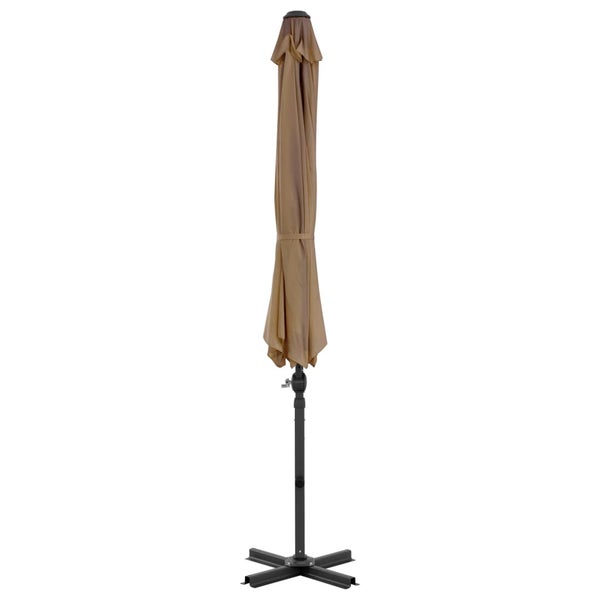 Ampelschirm mit Aluminium-Mast 300 cm Taupe
