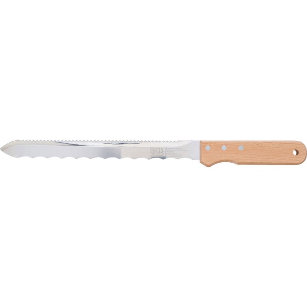 Brotsäge mit Wellenschliff und Holzgriff