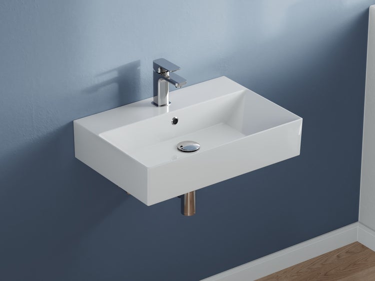 Aqua Bagno Loft Waschbecken – 60 cm – Keramik – Weiß Hochglanz – KS.60