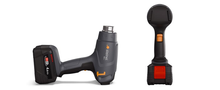 Akkubetriebenes Heißluftgebläse mit zwei Düsen von Steinel