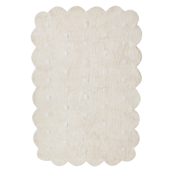 Kinderteppich SAREKI Beige 140 x 200 cm Baumwolle