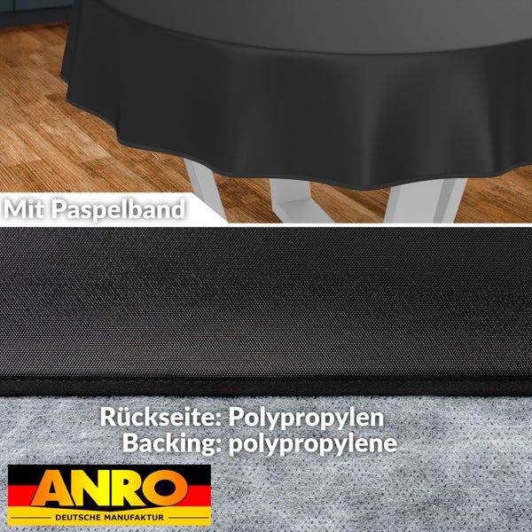 Tischdecke mit Paspelband und Polypropylen-Rückseite