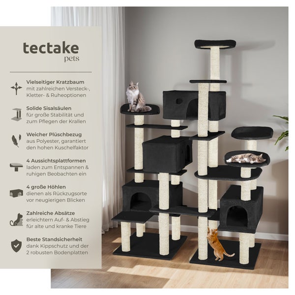 Kratzbaum tectake Entissar inklusive Kippschutz 214 cm schwarz