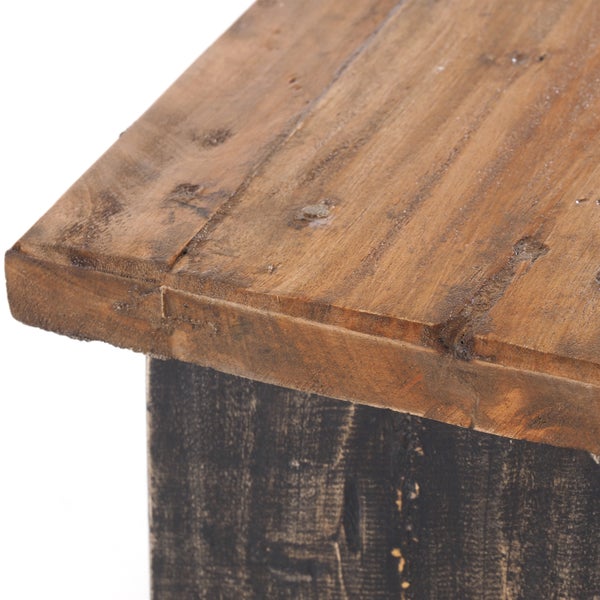 Fusshocker SCHEMEL Recyclingholz massiv 04 schwarz-natur