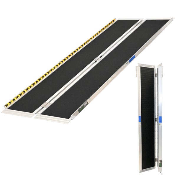 Zusammenklappbare Rollstuhlrampe aus Aluminium mit Antirutschbeschichtung