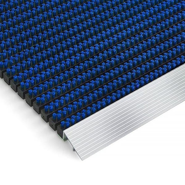 FLOORDIREKT Fußmatte - Profi Brush - Schmutzfangmatte mit Alu-Rahmen - Blau -  40 x 60 cm