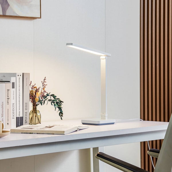 Lindby LED Tischlampe Rylas ( Touchdimmer)mit USB Anschluss dimmbar (Modern) in Weiß (1 flammig, ) - Tischleuchte Schreibtischlampe Nachttischlampe Touch Lampe