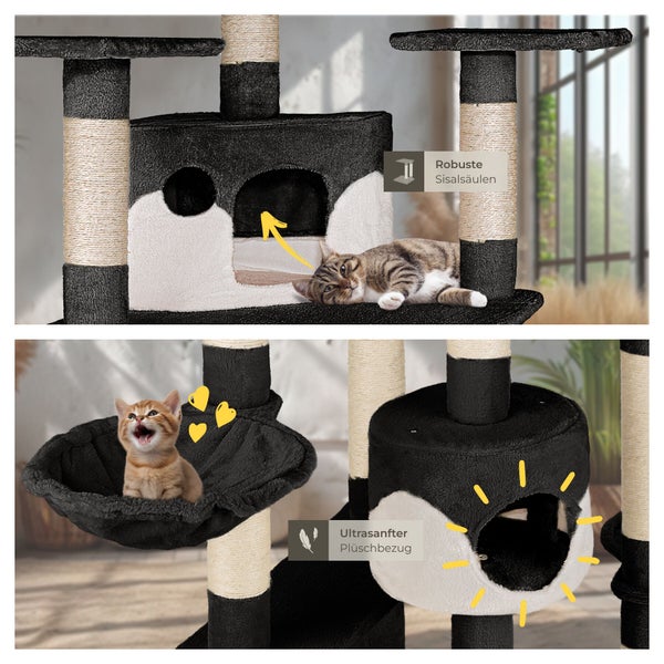 Katzenkratzbaum mit robusten Sisalsäulen und Plüschbezug