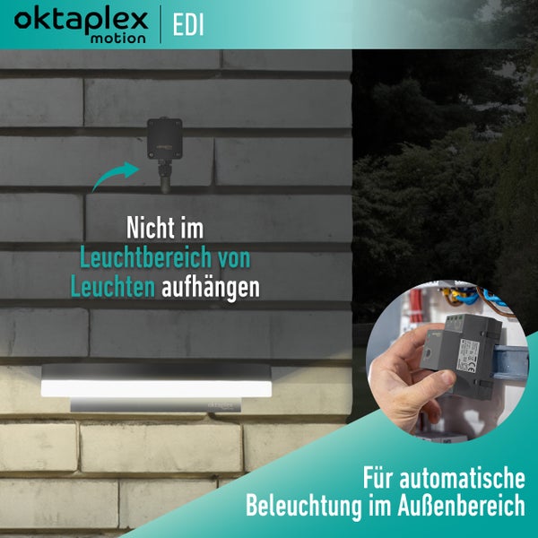 Oktaplex Edi Dämmerungsschalter 230V Hutschiene 35mm externer Dämmerungssensor IP65 anthrazit