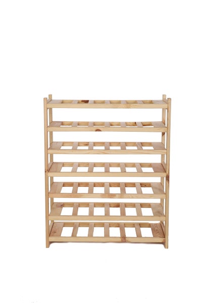 PROREGAL Weinregal SPREEWALD HxBxT 86x70x33cm 42 Flaschen auf 7 Ebenen Massives Kiefernholz Natur