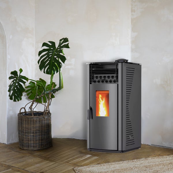 Luft- Pelletofen Anita 12 kW Sannover Schwarz