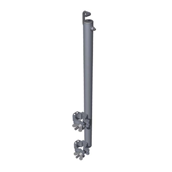 Metallstange mit Halterung und zwei Klemmen
