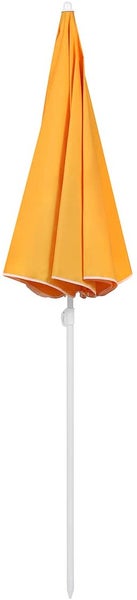 RESCH Sonnenschirm für Strand Orange, Ø 200 cm, Gartenschirm, UV-Schutz bis UPF 50+, knickbar, Sonnenschutz Balkon, tragbar, Schirmrippen aus Glasfaser