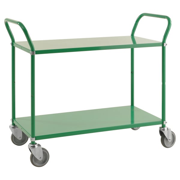 Werkstattwagen mit zwei Ablageflächen und Rädern