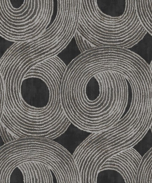 Masureel Tapete grafisches Motiv Schwarz - 53 cm x 10.05 m - 630855