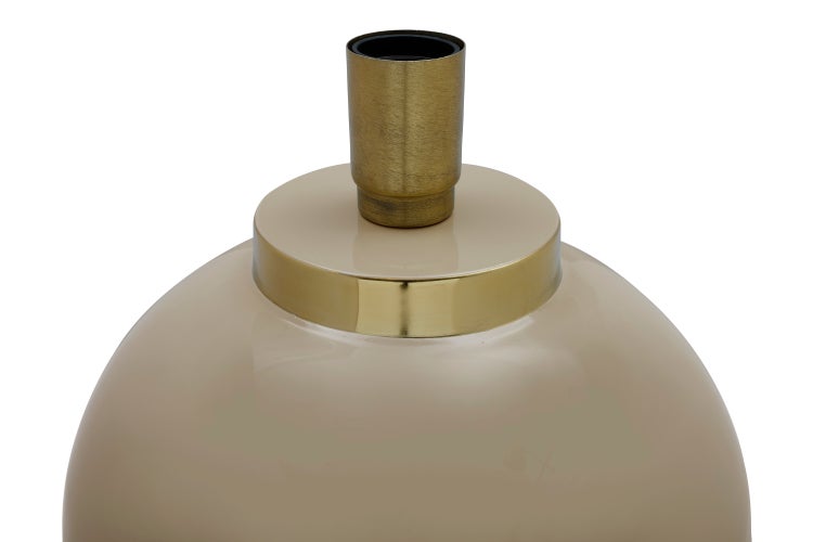 Dekorative Tischlampe Taupe Gold, Nachttisch Wohnzimmer Lampe 38 cm | Wohnzimmer Esszimmer Leuchte