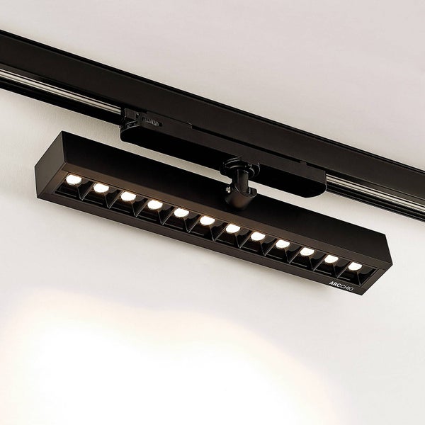 Arcchio LED Stromschienenstrahler Millay (Modern) in Schwarz aus Aluminium (1 flammig, ) Arbeitszimmerleuchte