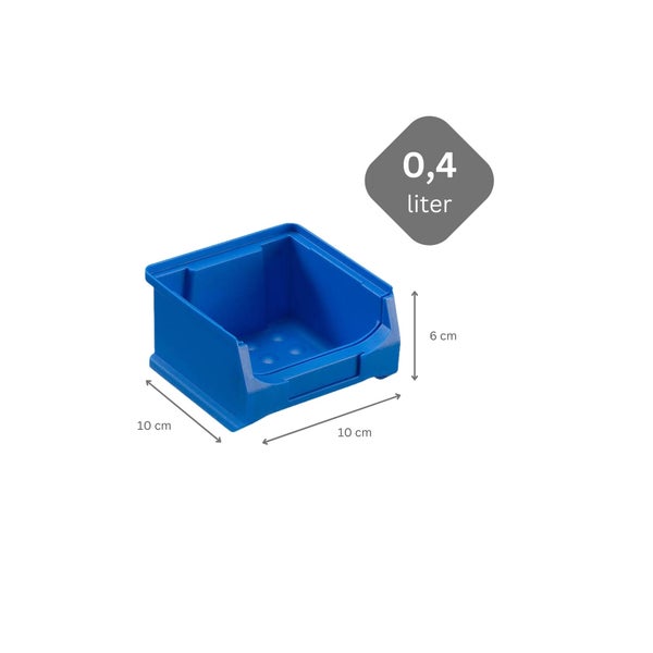 PROREGAL Trägersystem Rote Systemplatte mit 45 x Blauen Sichtlagerboxen 1.0 Maße H x B 50 x 100 cm Sichtlagerbox Sichtlagerbehälter