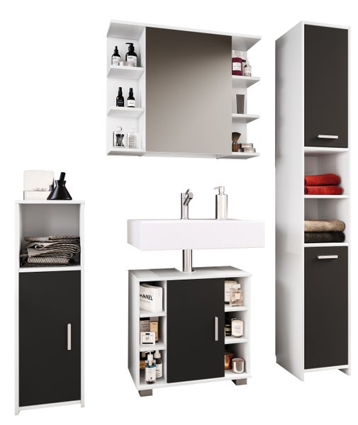 4-tlg. Komplett Badmöbel Badschrank Set Zalo ll