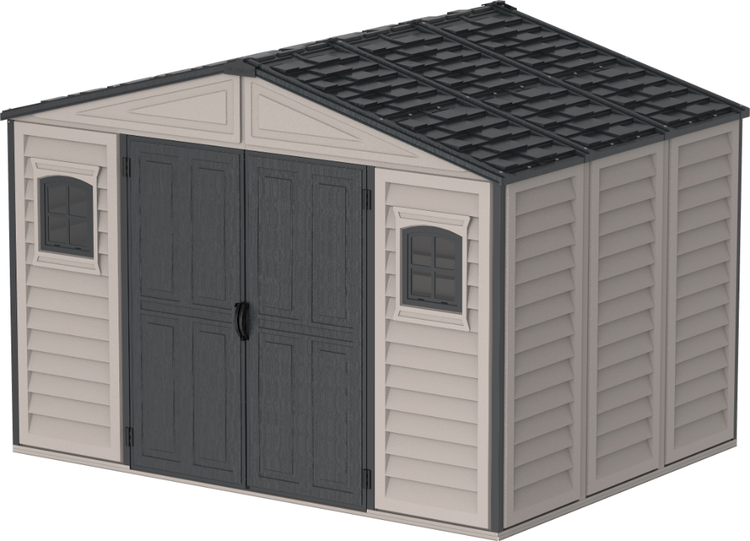 Gartenschuppen mit Doppeltür und Fenstern