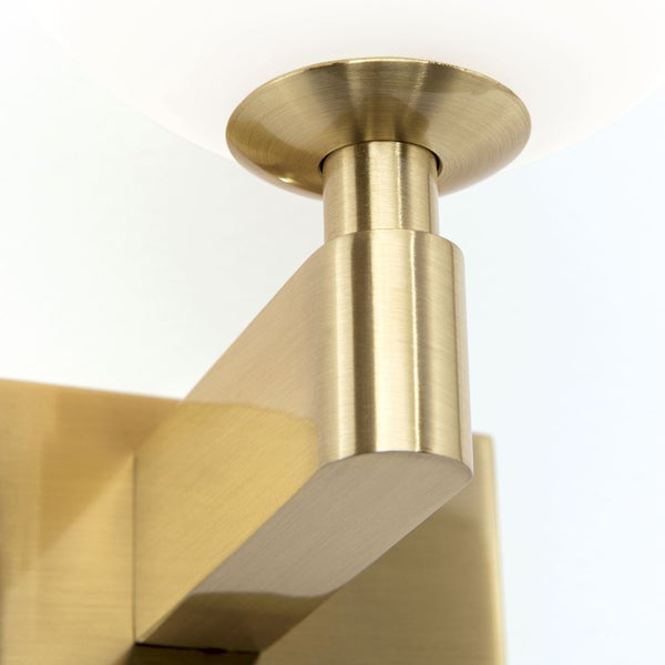 Wandleuchte aus gebürstetem Metall mit Kugelglas