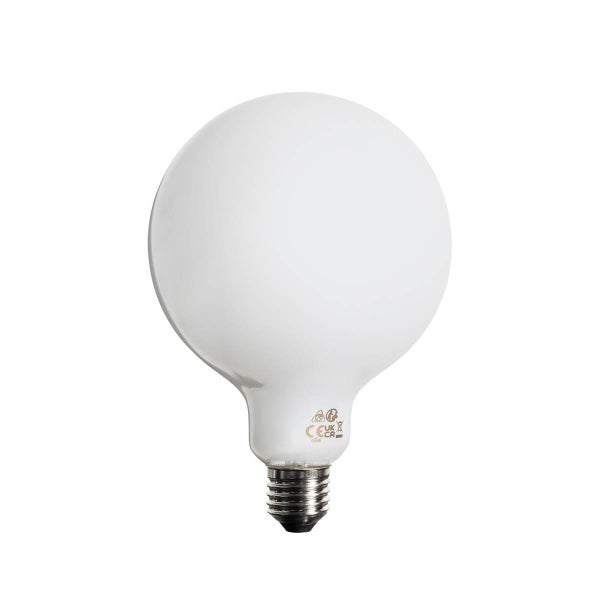 E27 LED-Globelampe in Mattweiß.