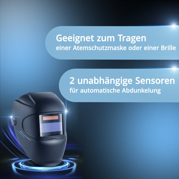 Schweißhelm mit automatischer Abdunkelung und zwei unabhängigen Sensoren