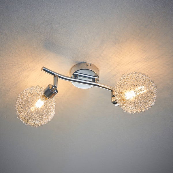 Lindby Deckenlampe Ticino in Chrom aus Metall (2 flammig, G9) - Deckenleuchte Lampe Flurleuchte