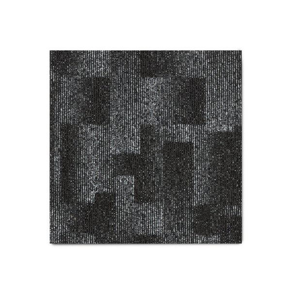 FLOORDIREKT Teppichfliese Santo - 50 x 50 cm - Selbstliegend - Schwarz 78
