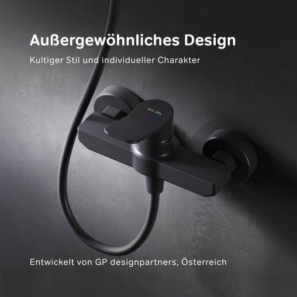 Kompakte Wandarmatur für Gäste WC geeignet, kompatibel mit Durchlauferhitzern und Speichertanks.