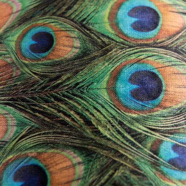 Velour Lampenschirm Pfau Design 50/50/25 mit goldenem Interieur